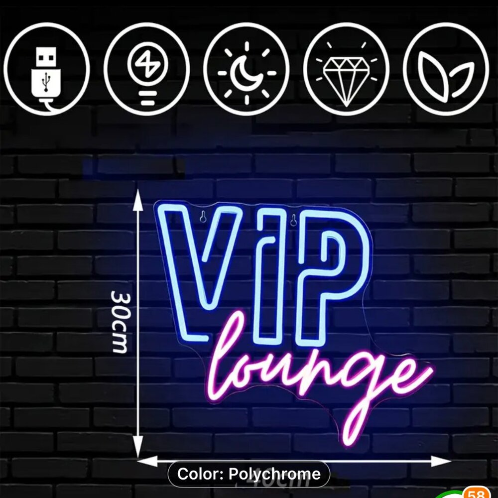 VIP LOUNGE NEON LED SIGN - Picture 3 of 5